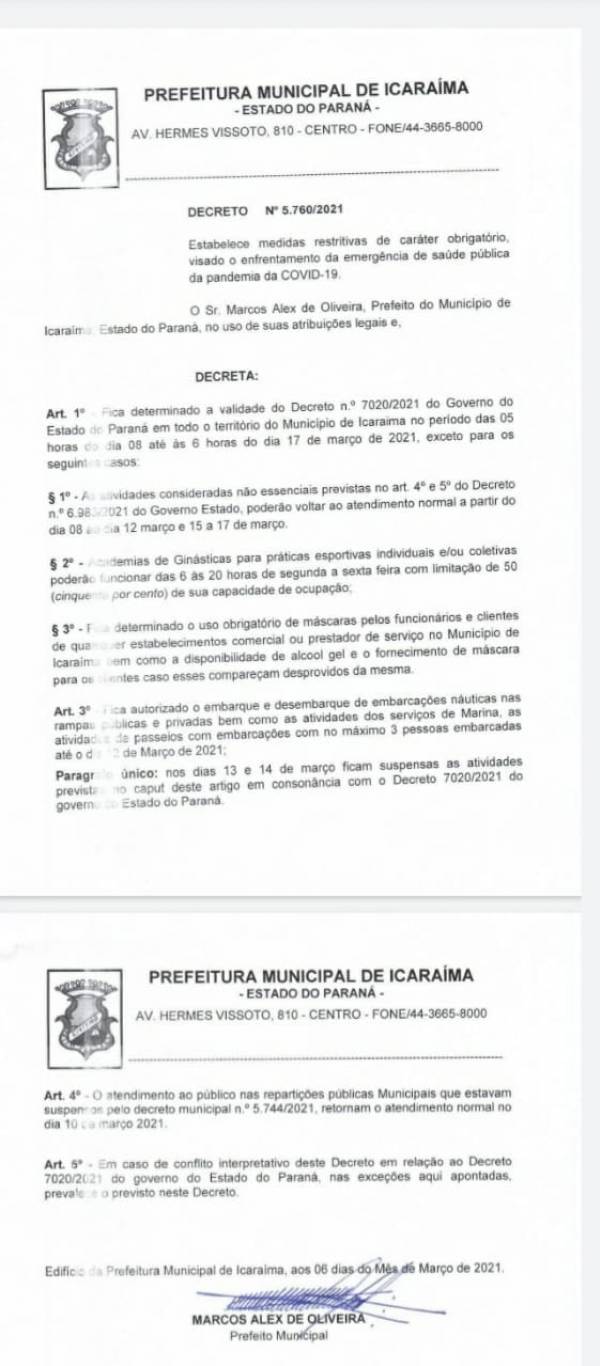 URGENTE - Novo Decreto Municipal estabelece retorno das atividades não essenciais ainda com medidas restritivas. 