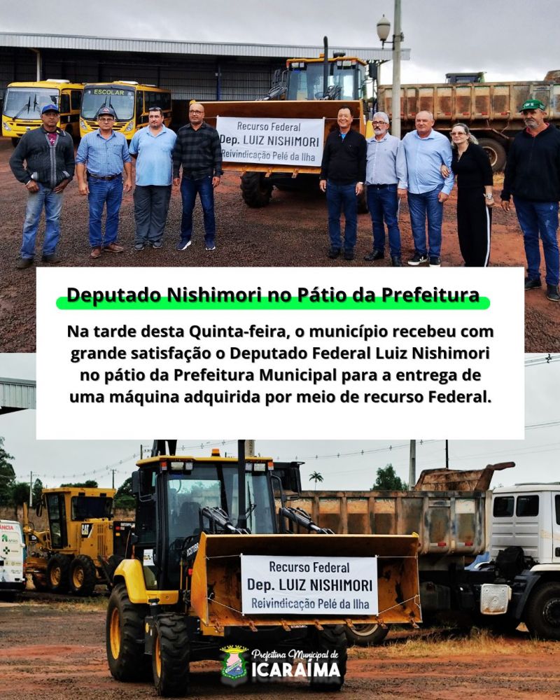 DEPUTADO NISHIMORI NO PÁTIO DA PREFEITURA