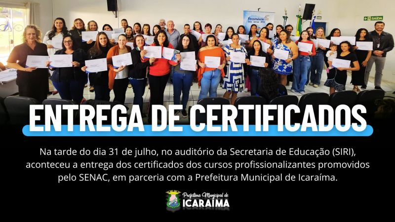 ENTREGA DE CERTIFICADOS
