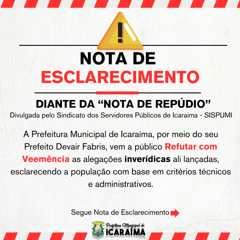 NOTA DE ESCLARECIMENTO